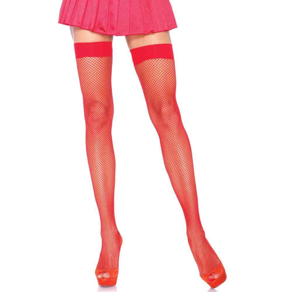Leg Avenue - Nylon Fishnet Bas - Rouge